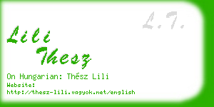 lili thesz business card